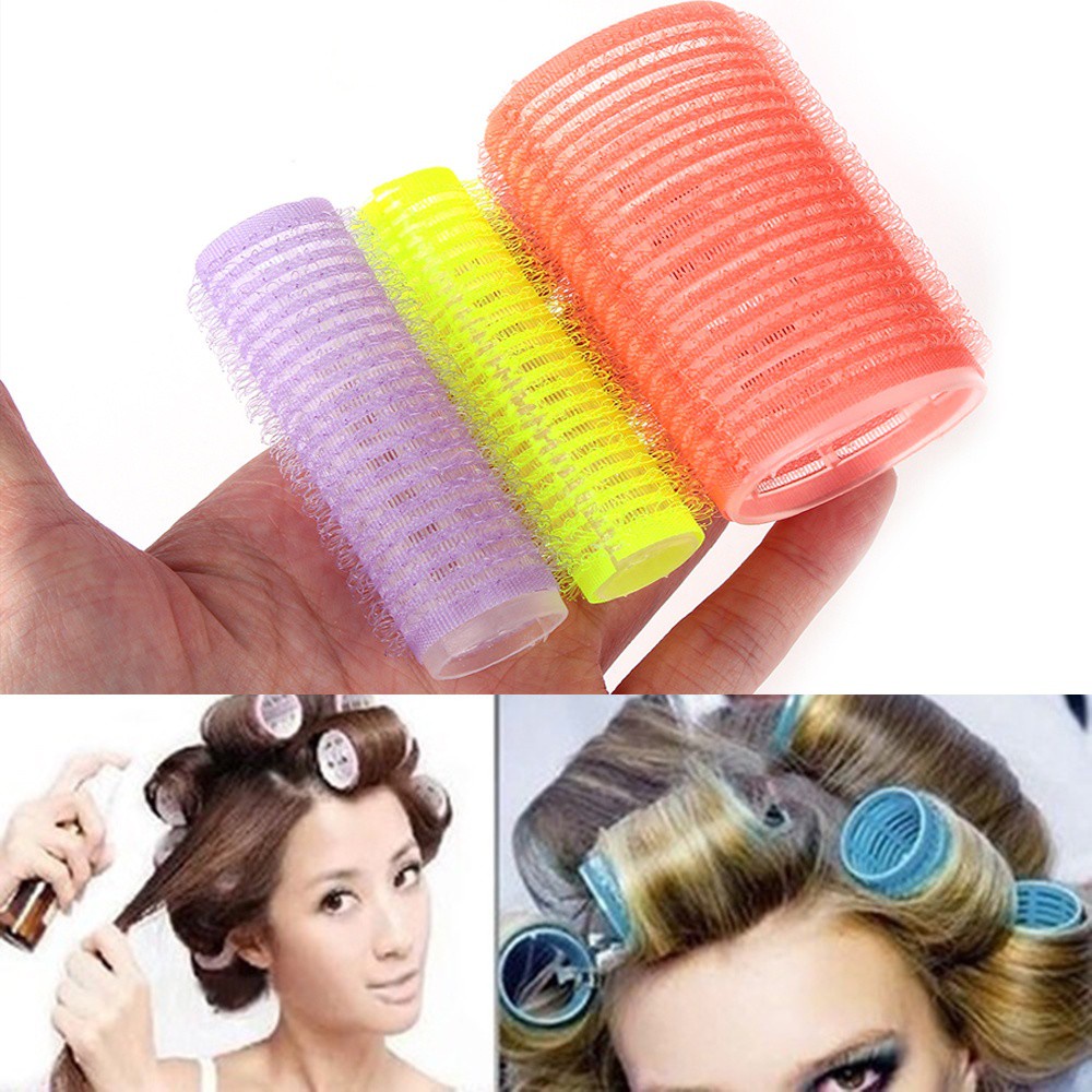 6Pcs Rol Pengeriting Rambut Multi Ukuran Warna Acak Untuk Salon