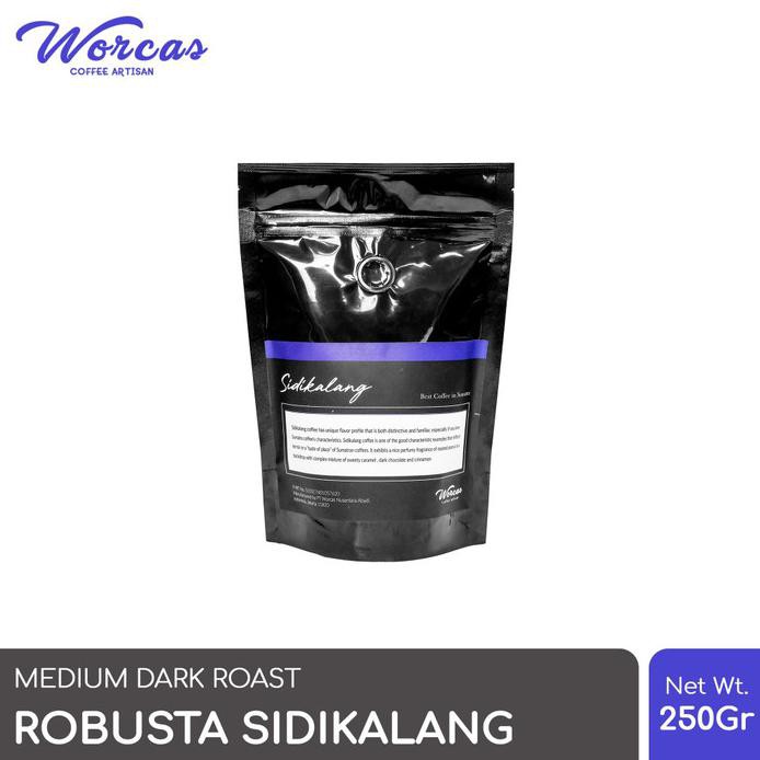 

WORCAS ROBUSTA COFFEE SIDIKALANG 250 GRAM | MEDIUM DARK ROAST - KOPI BIJI
