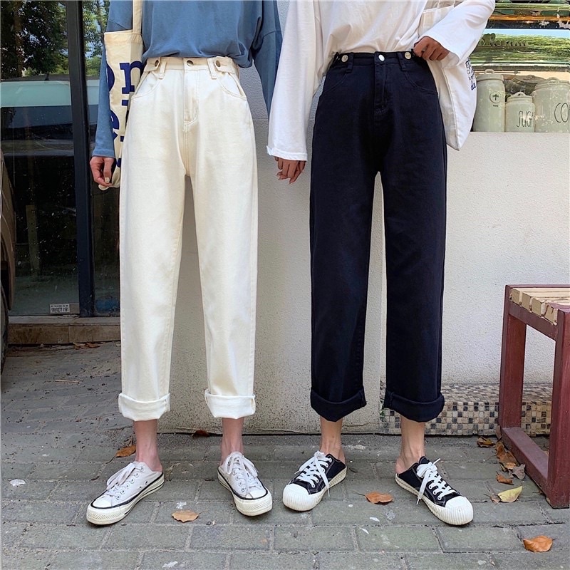 Sevins / Highwaist Loose Jeans S21 cream / Loose Jeans / Celana Panjang Longgar