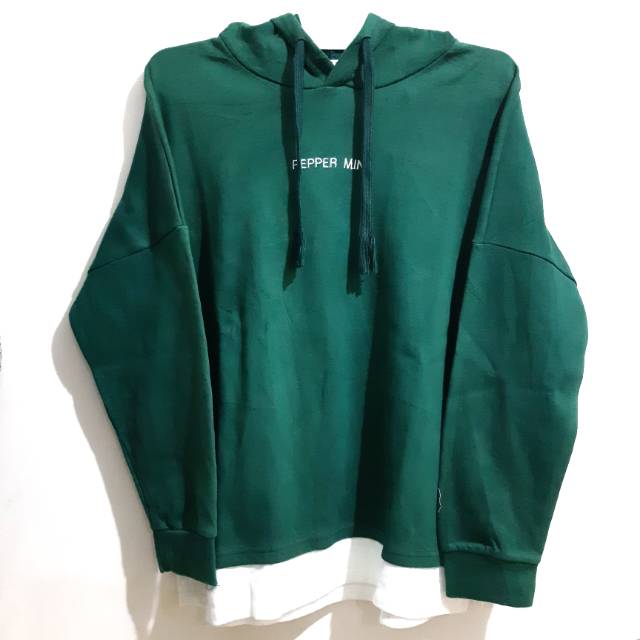 Preloved premium branded sweater hoodie pria Super Six 6 jotol hijau botol pepper mint