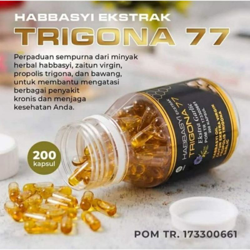 Habasyi Trigona77 plus propolis 200 kapsul habatussaudah, propolis, zaitun