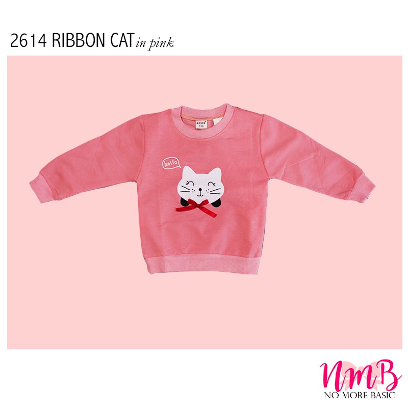 Kids Sweater 2614 Ribbon Cat -  Baju Lengan Panjang Anak