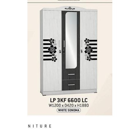 Lemari Pakaian 3 Pintu Softboard
