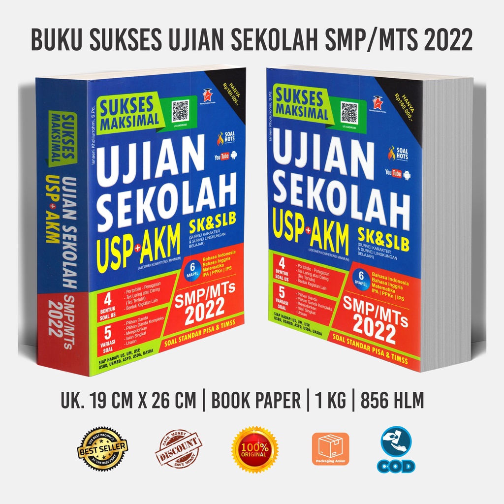 Buku Rahasia Sukses Ujian Sekolah USP AKM SMP MTs SMK MAK 2022 Taktis Sukses Maksimal Best Seller-7