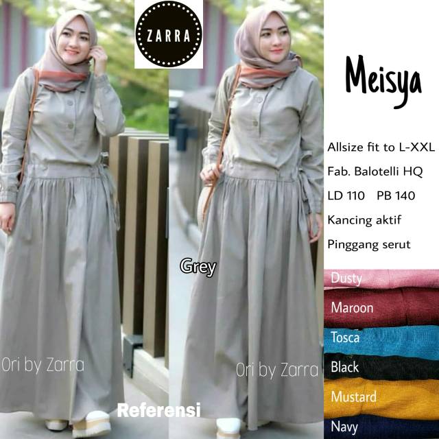 Meisya by zarra baju muslim murah size fit to xxl pakaian wanita muslim bahan balotelli dress jumbo