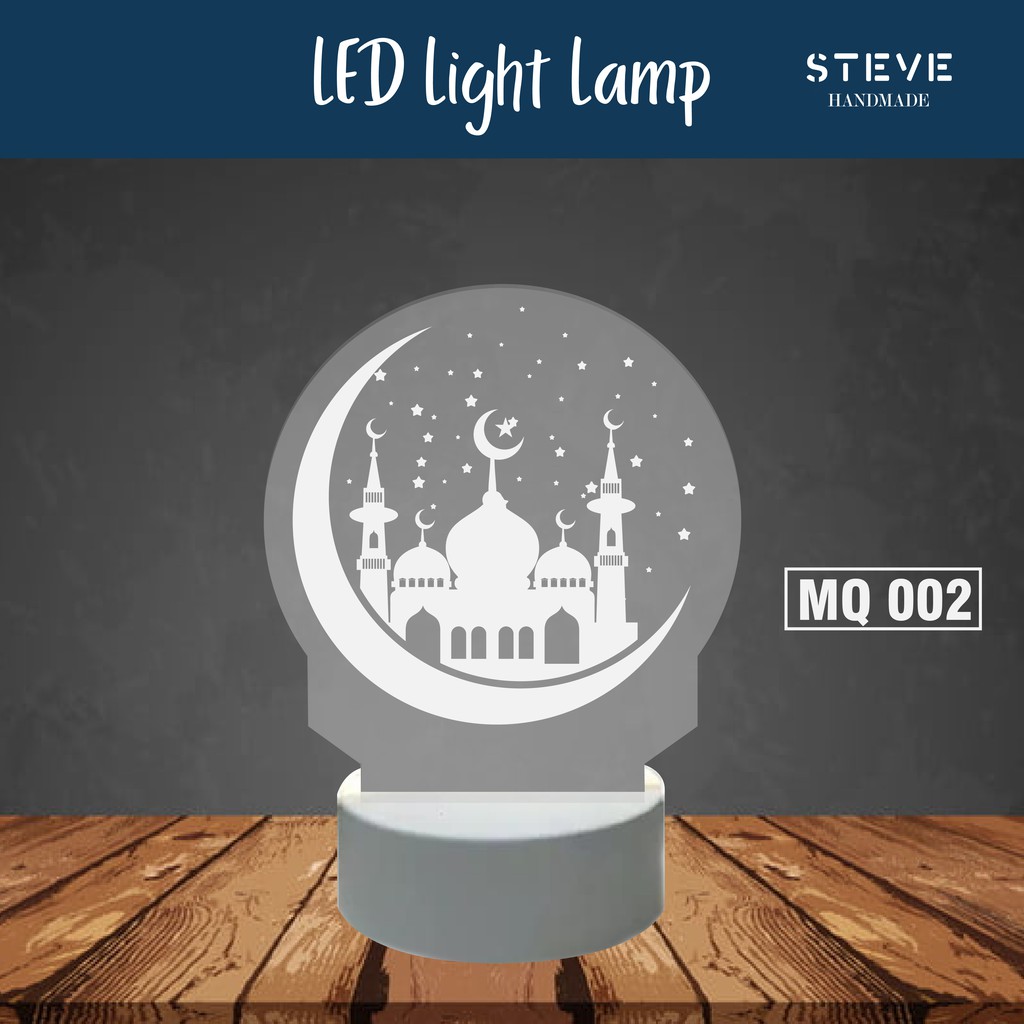 Lampu Tidur Mosque Edition LED Akrilik Free Custom LT2001 Steve Handmade