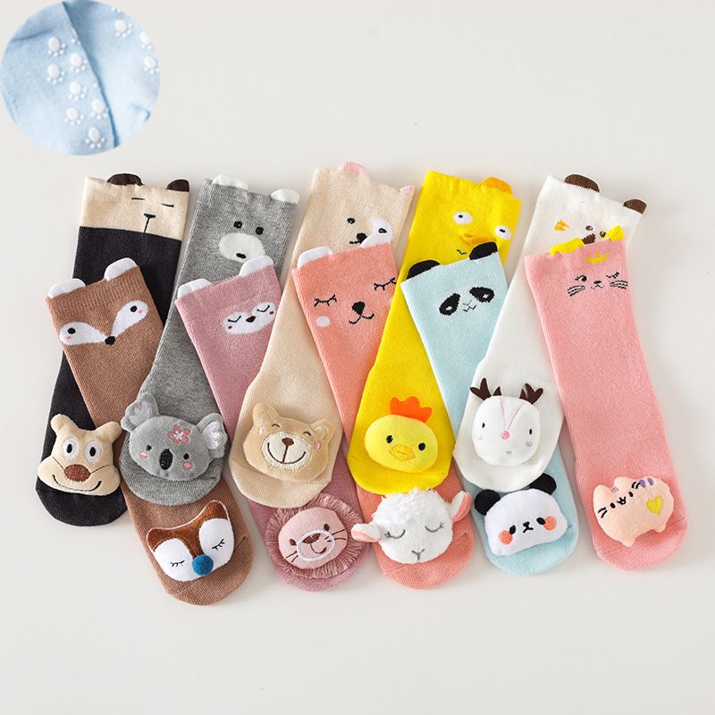 Kaos Kaki tinggi panjang Selutut dengan Boneka Timbul Animal lucu fashion baby