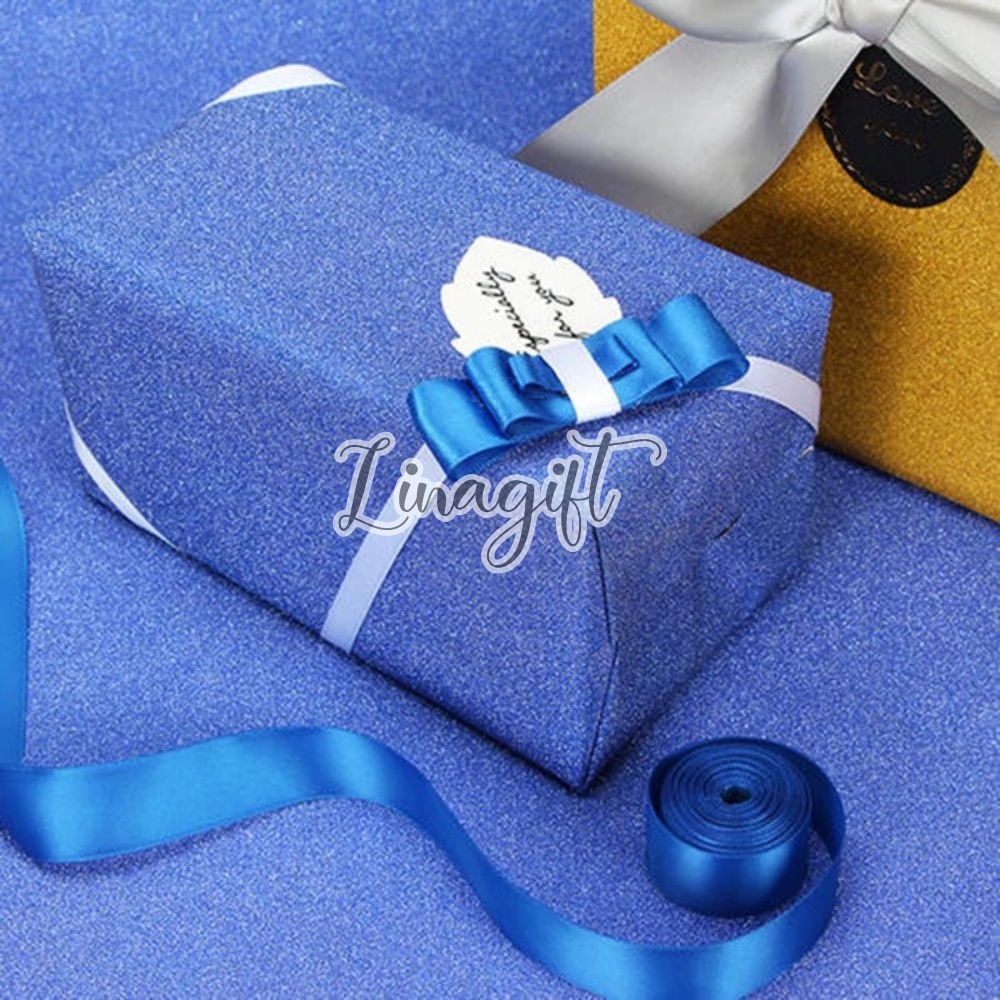 ( 3 Lembar ) PLASTIC METALLIC GLITTER - FISH - KERTAS KADO PLASTIK GLITER EXCLUSIVE EMBOS BICOLOR BIRU TEXTURE PLASTIC METALIC EKSCLUSIF BLUE DOUBLE COLOR SIDED 2 SISI WARNA