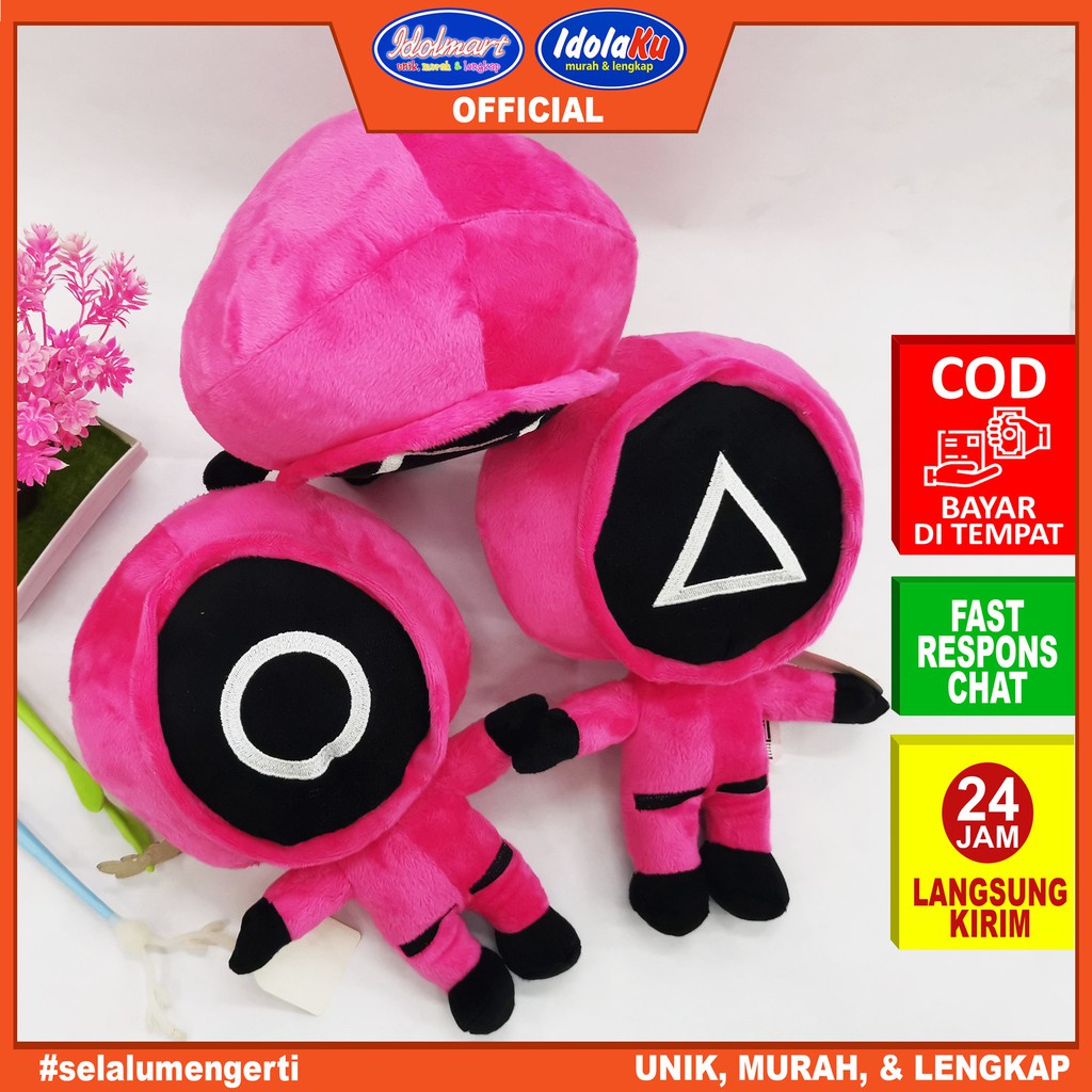 IDOLAKU Boneka Squid Game Mysterious Masked Man Soldier / Ukuran M &amp; L IDOLAKU SEMARANG