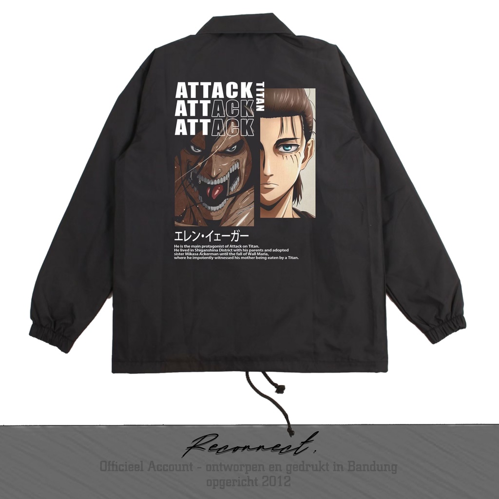 Reconnect Coach Jacket Anime Eren Attack on Titan - Unisex