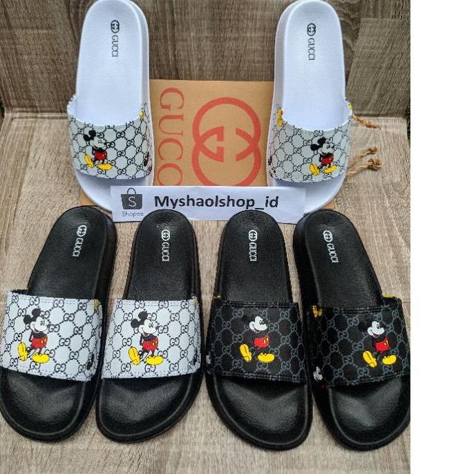 [Terlaris Today] Disney x Gucci Flip Flop Sandal Mickey Mouse Slop Pria Dan Wanita Size 36 s/d 43