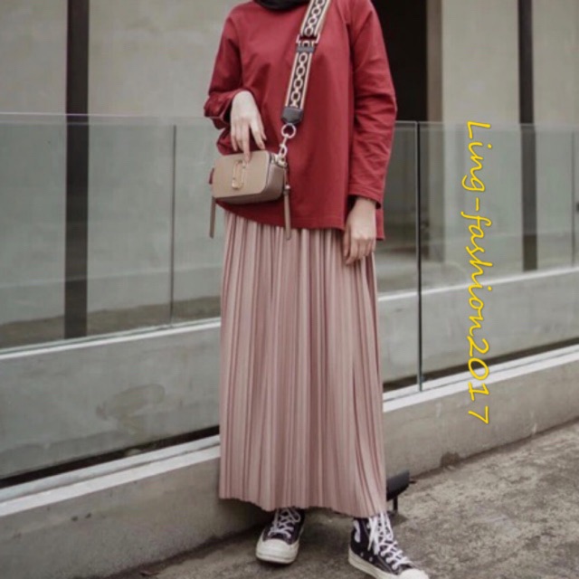 Rok plisket lurus premium import/ rok plisket/rok muslim/rok lurus