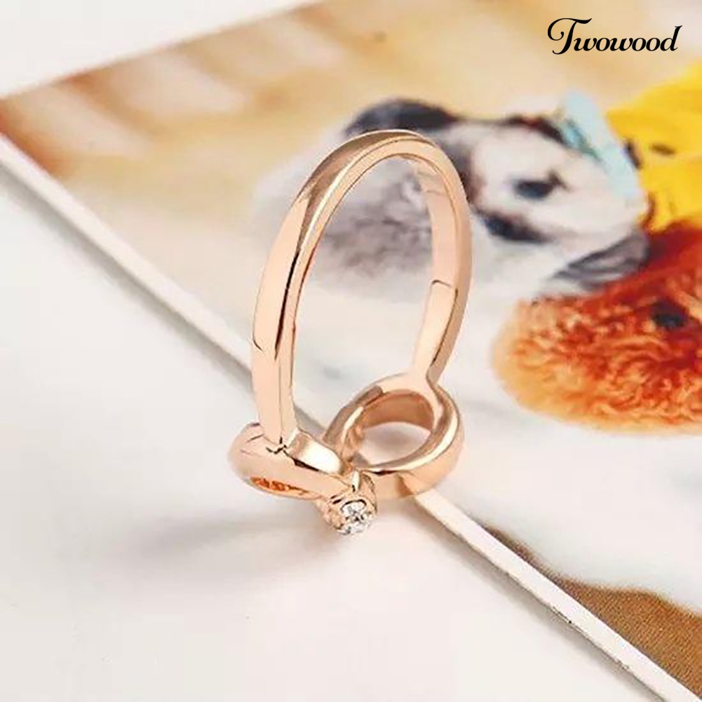 Cincin Desain Infinity 8 Aksen Zircon Untuk Wanita