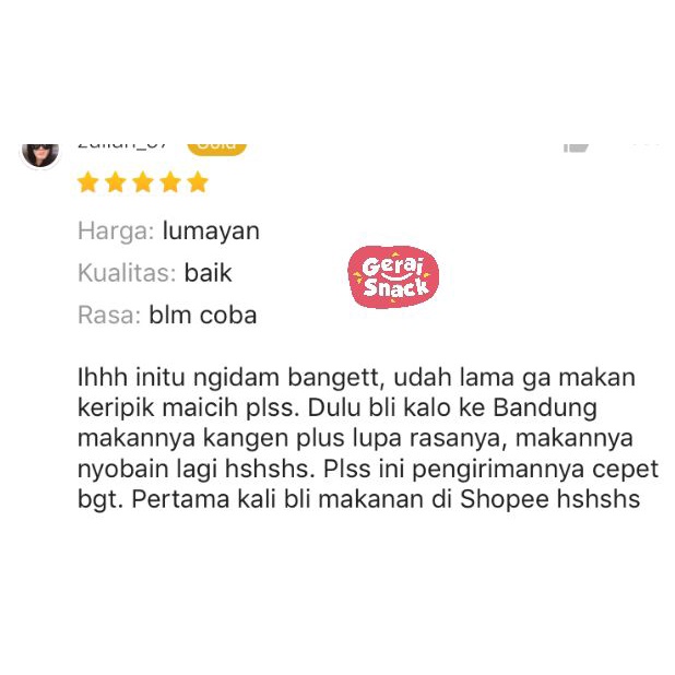 [TERLARIS] Keripik Maicih Bob Logo Hadap Depan Asli Bandung 100g