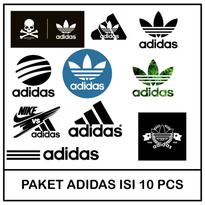 

Stiker Paket Adidas isi 10pcs keren graftac Anti Air Sticker logo Brand