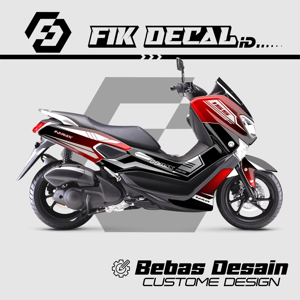 Decal stiker / sticker motor Nmax old / nmax 2022 terbaru FULL BODY MERAH SIMPLE KEREN