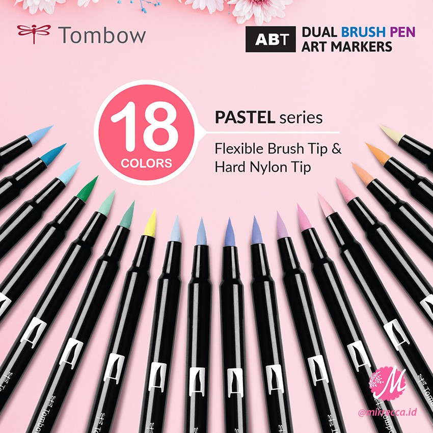 

TOMBOW ABT DUAL BRUSH PEN PASTEL COLOURS COLLECTION | KOLEKSI 18 WARNA PASTEL PENA KUAS ART SUPPLY