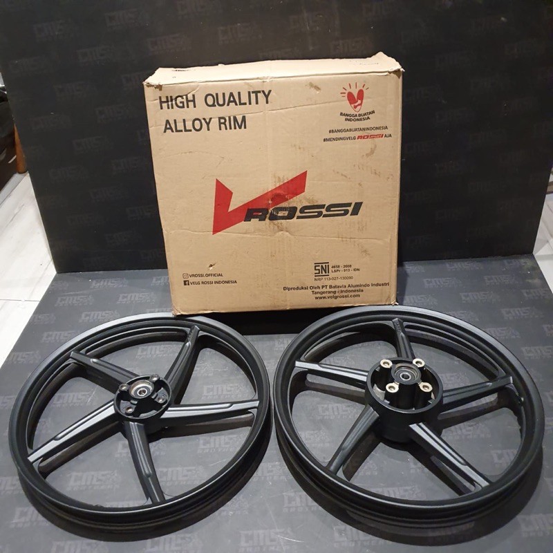 Velg Racing DD V-Rossi Zigen Falcon Honda Supra X 125 / Kharisma Palang 5 Ring 17 Hitam
