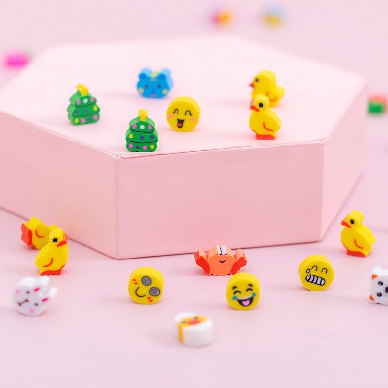 Penghapus Pensil Mini Motif - Penghapus Mini - Penghapus Pencil Lucu Unik - Eraser Motif Buah Hewan Lucu Unik