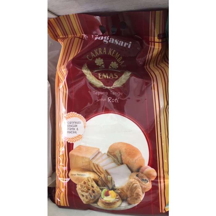 

BISA COD Tepung cakra kembar emas roti 5kg