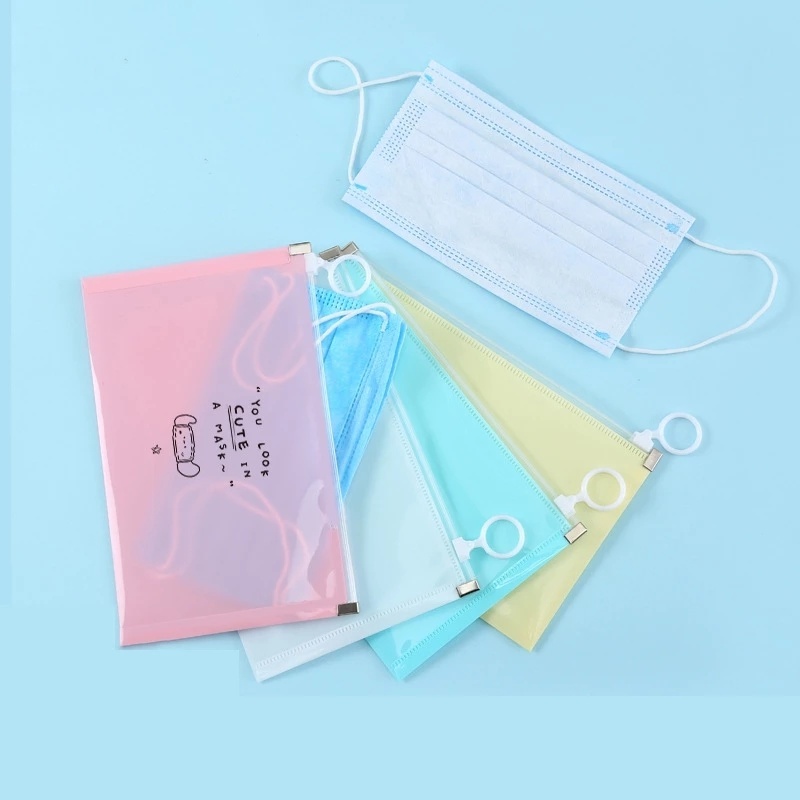 [1pc Fashion Mask Cover Bag][ Portable Facemask Holder ][Reusable Face Cover Organizer Bag][Multipurpose Slider Storage Pouch]