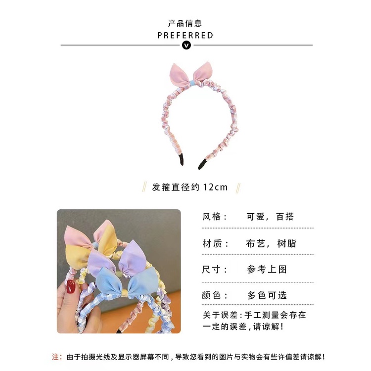 Bando/Bandana Anak/Dewasa Motif Pita Korean Style Warna Pastel Untuk Aksesoris Rambut