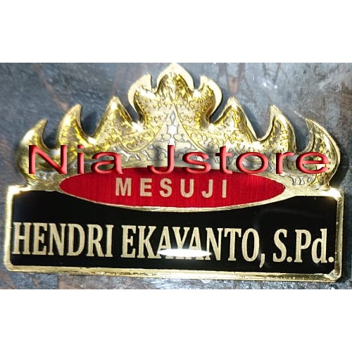 

LAMPUNG TENGAH / MESUJI nametag Siger lampung kuningan ASN/PEGAWAI/GURU/HONORAN/STAF