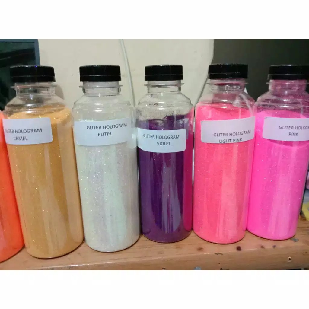 Glitter bubuk pelangi/hologram 125 gr termurah