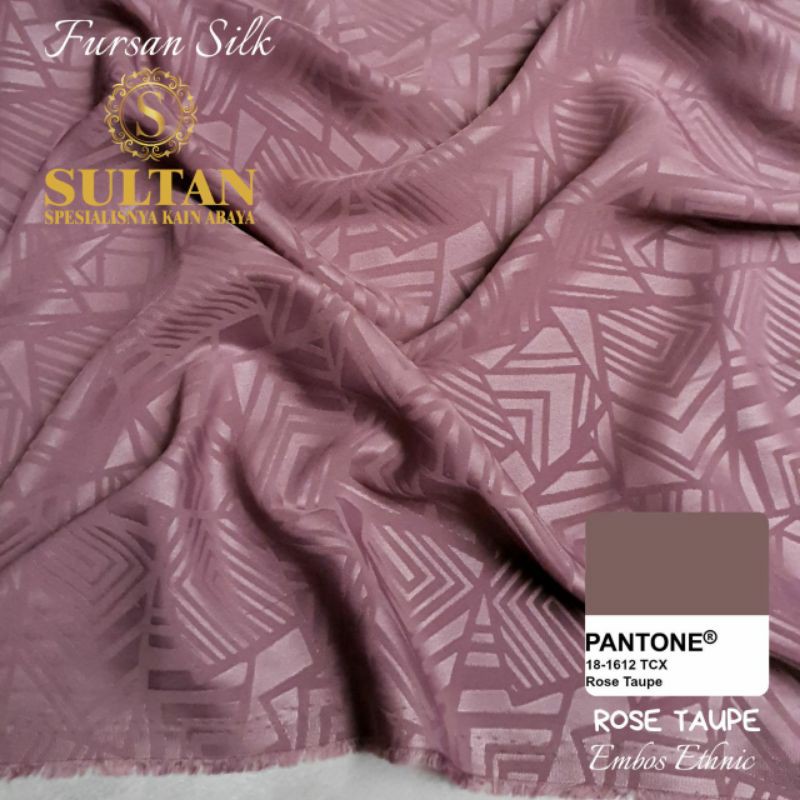 50CM EMBOS ETHNIC FURUSIYAH SILK ROSE TAUPE KAIN ABAYA SULTAN (MEREK LAMA: FURSAN SILK)