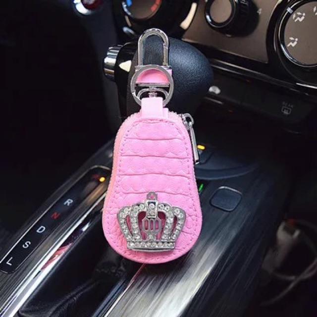 Dompet gantuan kunci mobil Gantungan Kunci STNK Sarung Dompet Remote Kunci Mobil OVAL Motif Kulit Buaya DAD Crown Mahkota