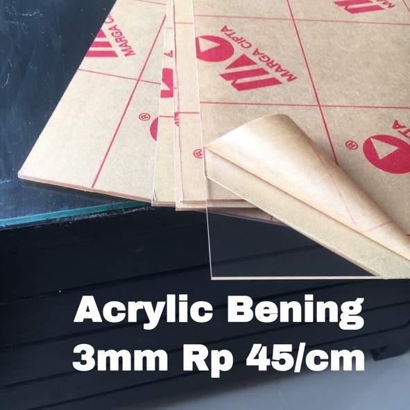 Akrilik Bening 3mm Rp 45/Cm Acrylic Bening