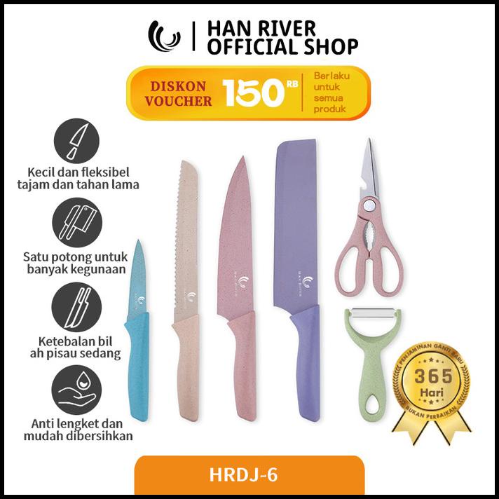 Han River Pisau / Knife Set 6 Pcs / Kitchen Knife Set