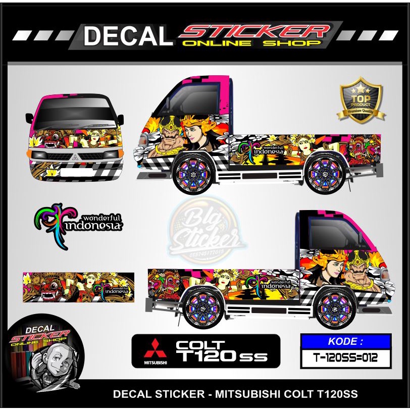Stiker Mobil Fullbody Variasi Pick Up Mitsubishi T120SS model variasi