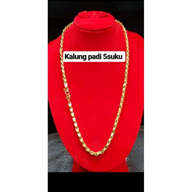 KALUNG PADI SETARA 5 SUKU LAPIS EMAS 24K