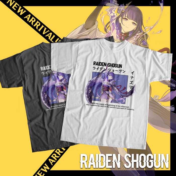 Kaos T-Shirt Genshin Impact Special Raiden Shogun / Baal / Raiden Mei