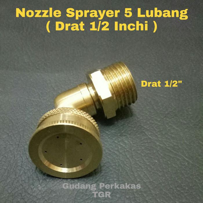 Irigasi Air | Nozzle Sprayer 5 Lubang Drat 1/2 / Nosel Kabut Embun / Spuyer Kabut
