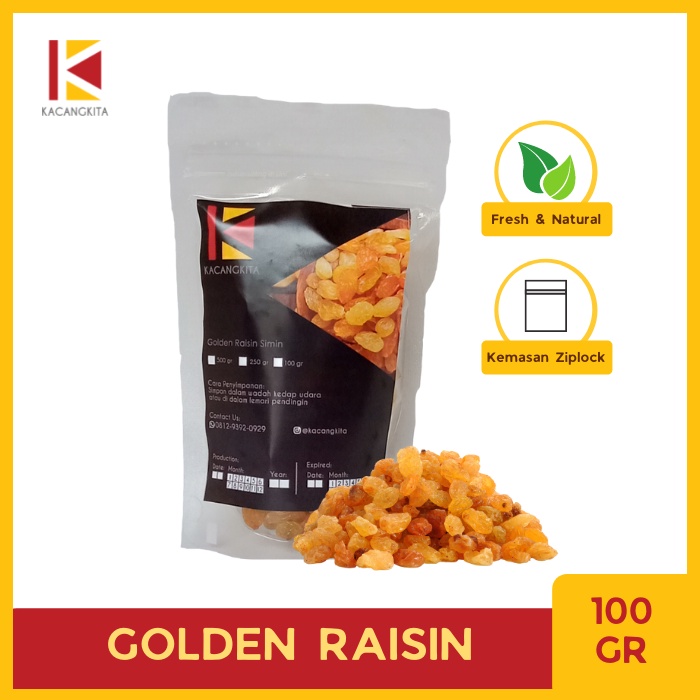 

Golden Raisin Kismis Kuning Mutiara Simin 100gr