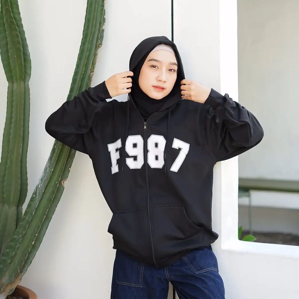 ZIPPER HOODIE UNISEX F987 - JAKET TEBAL PREMIUM