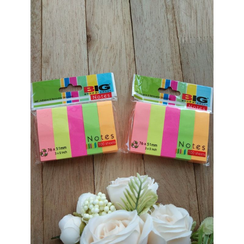 Stick Note BIG BENEFIT 5 Warna 76×51 mm Sticky Note Post It Catatan Memo 3×2 inch-2