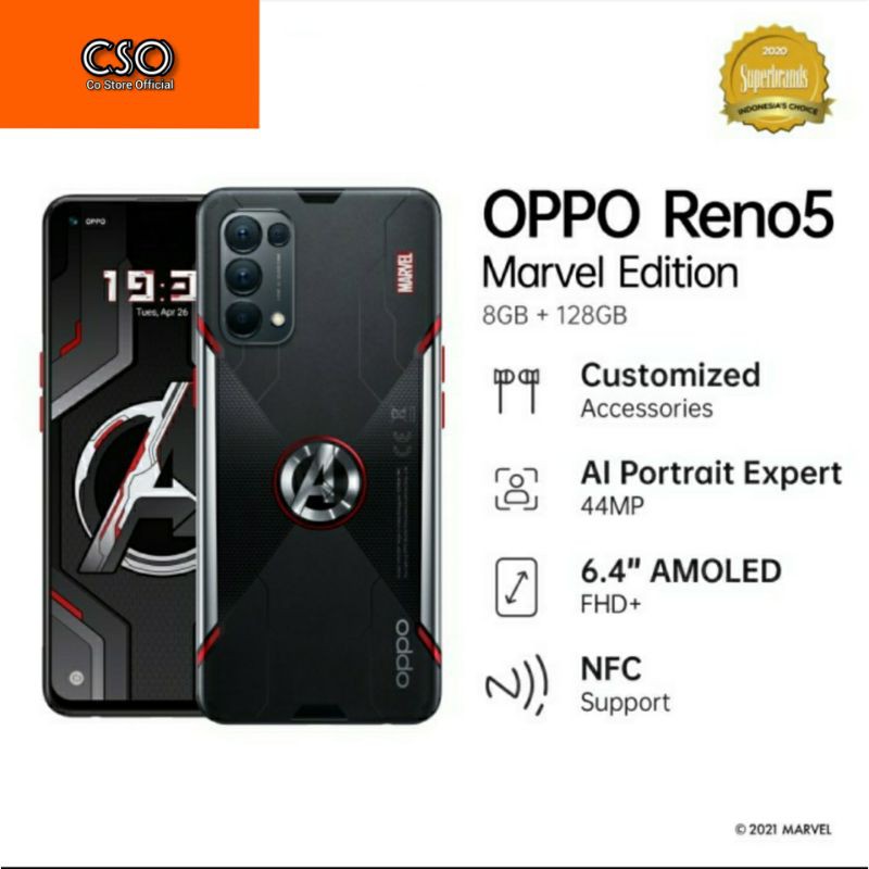 Oppo Reno 5 Marvel Edition Avenger 8/128GB Limited Edition - Garansi Resmi