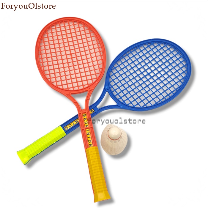 Mainan Raket Badminton plastik isi 2/ Raket Bulutangkis Set Murah/ Maenan Bulu Tangkis Sport Olah Raga Outdoor/ Mainan Viral Tennis Tenis/ Raket Badminton &amp; Tenis Set / Raket Bulu Tangkis Anak-anak