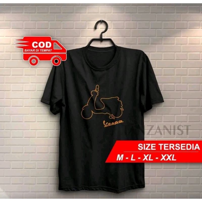 Tshirt Baju Kaos Vespa Matic / Kaos Siluet Vespa / Kaos Vespa