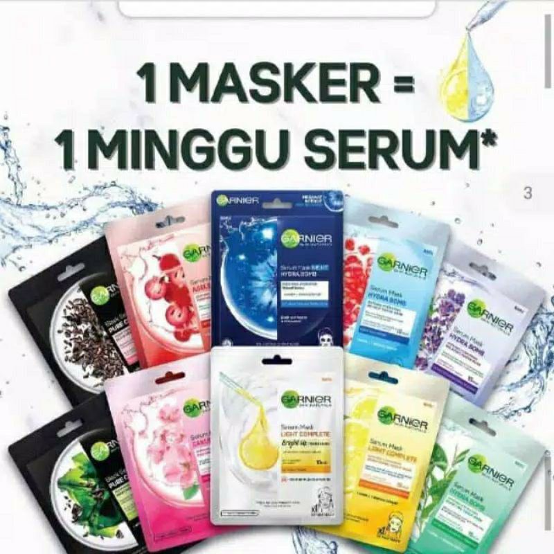 promooo!!! masker Garnier / Garnier serum mask all varian