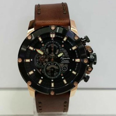jam tangan Alexandre Christie AC 6564 Rose gold pria original