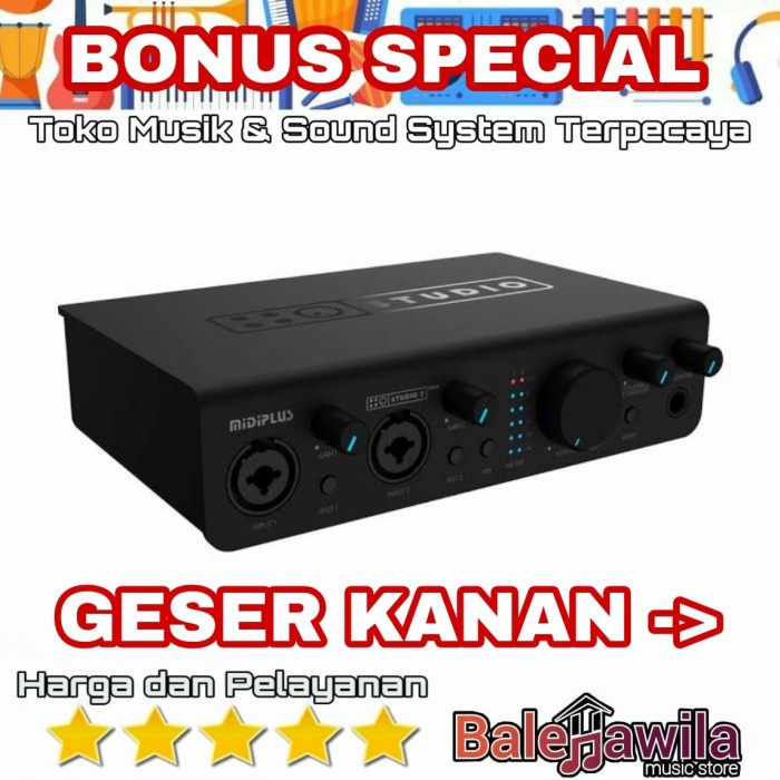 {suhadistore} Soundcard MIDIPLUS STUDIO 2 PRO Studio2 Pro setara Focusrite 2i2 Limited