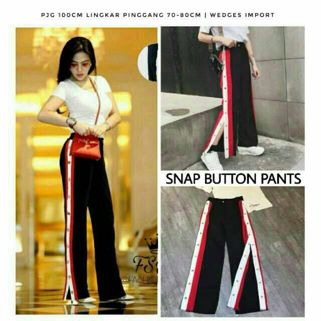 button side track pants