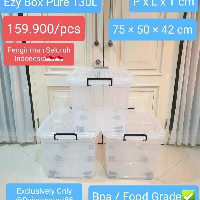 

Container/ Storage Box Ezy Cb 130 L Pure/Bening/Transparan Vindo Biggy ---Ready---