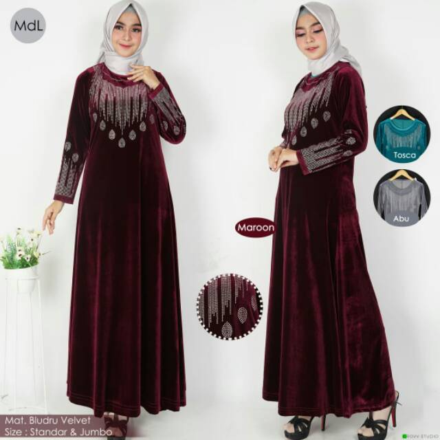 Gamis Bludru JUMBO & Ukuran Standar