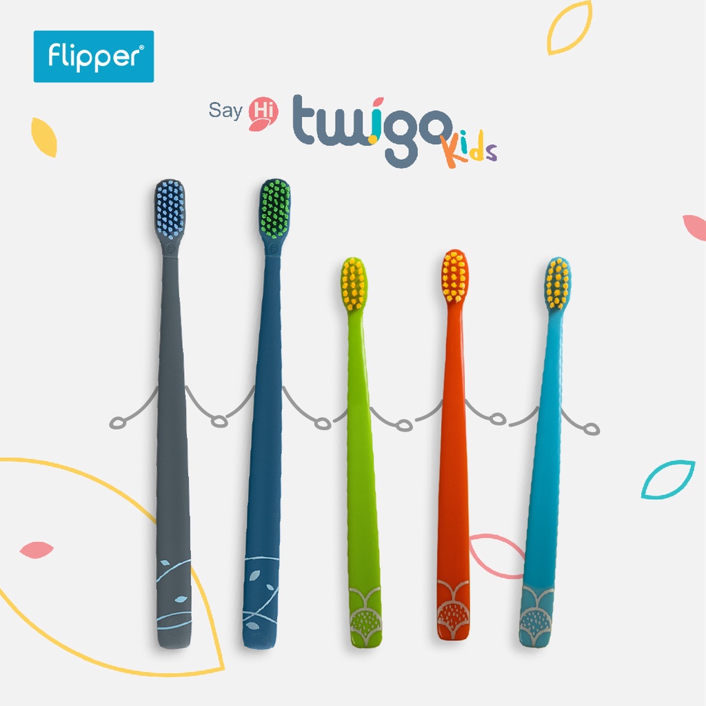 Flipper Twigo Kids Toothbrush 2 in 1 Sikat Gigi Anak Balita