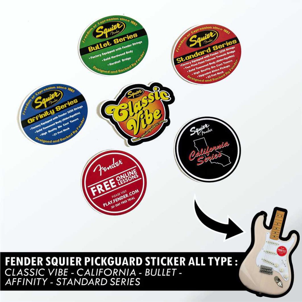 Fender Squier Sticker Pickguard Gitar dan Bass Set Stiker Pickguard